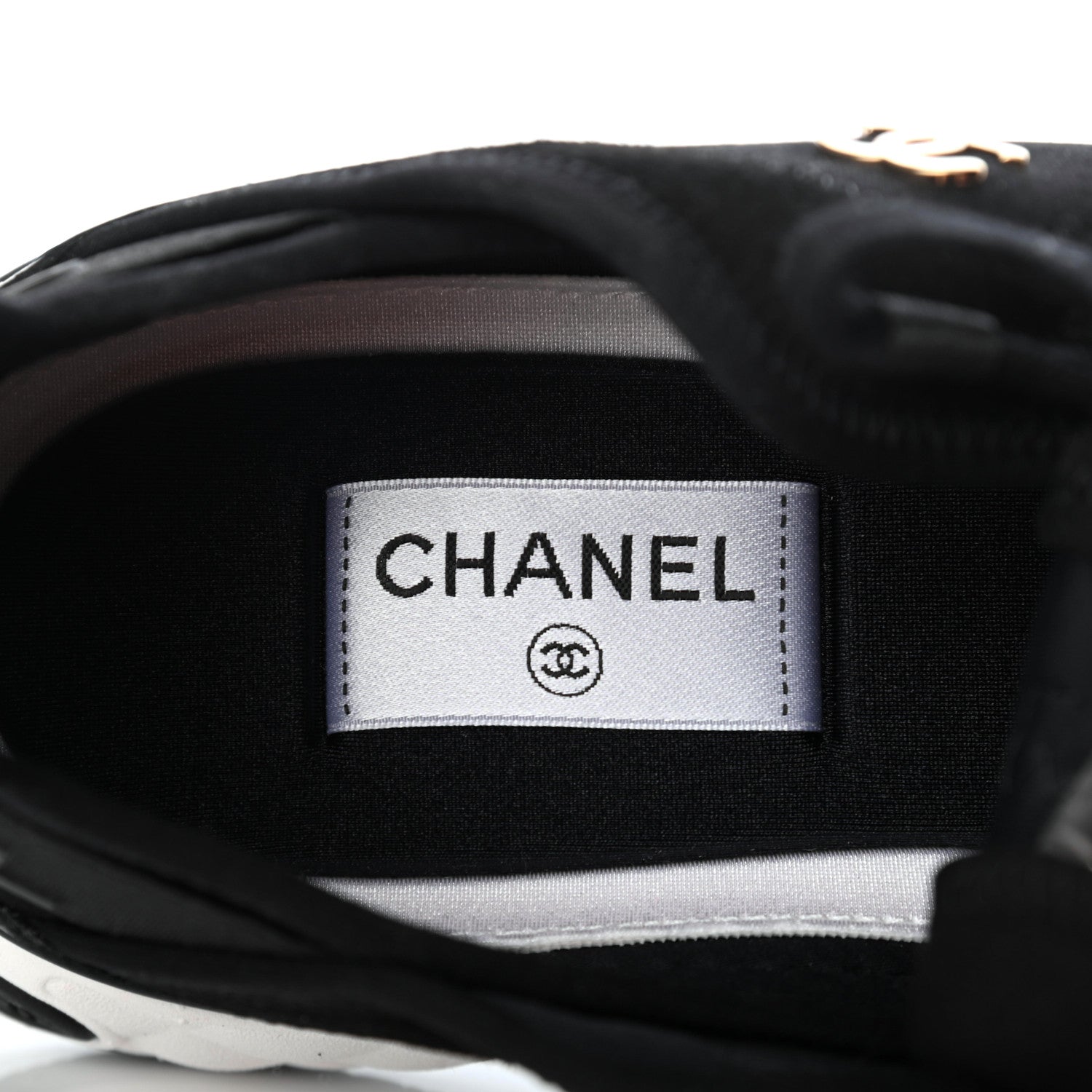 Chanel Velvet Calfskin Mixed Fibers CC Sneakers 40.5 Black 8 of 9