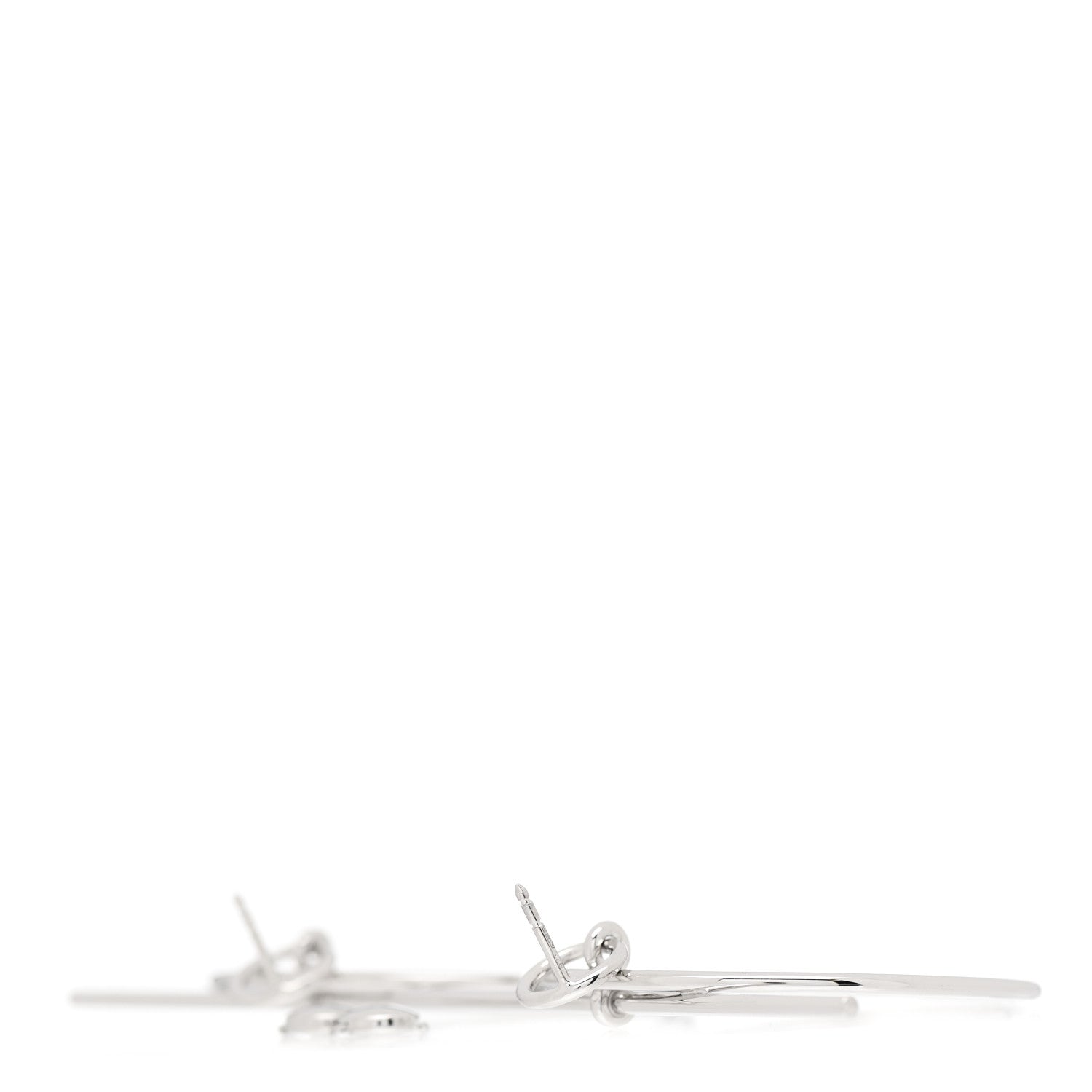 Hermes Sterling Silver MM Loop Earrings 3 of 5