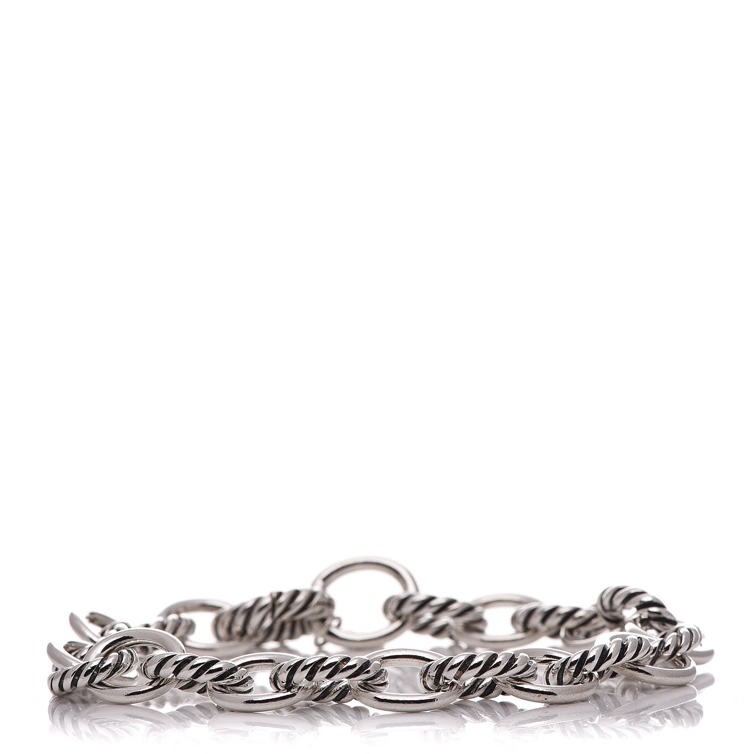 David Yurman Sterling Silver 10mm Medium Oval Link Bracelet 1 of 6