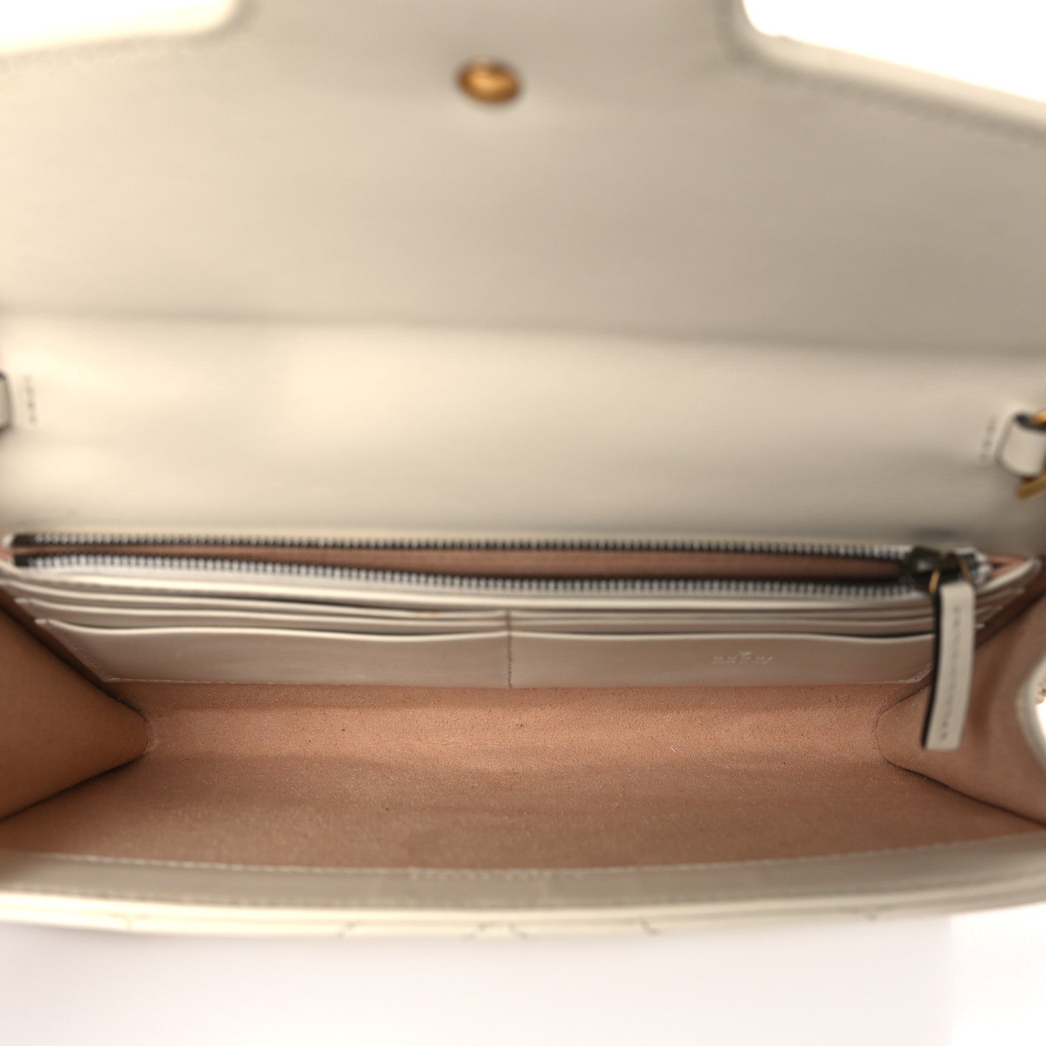 Gucci Calfskin Matelasse GG Marmont Chain Wallet Mystic White 5 of 9