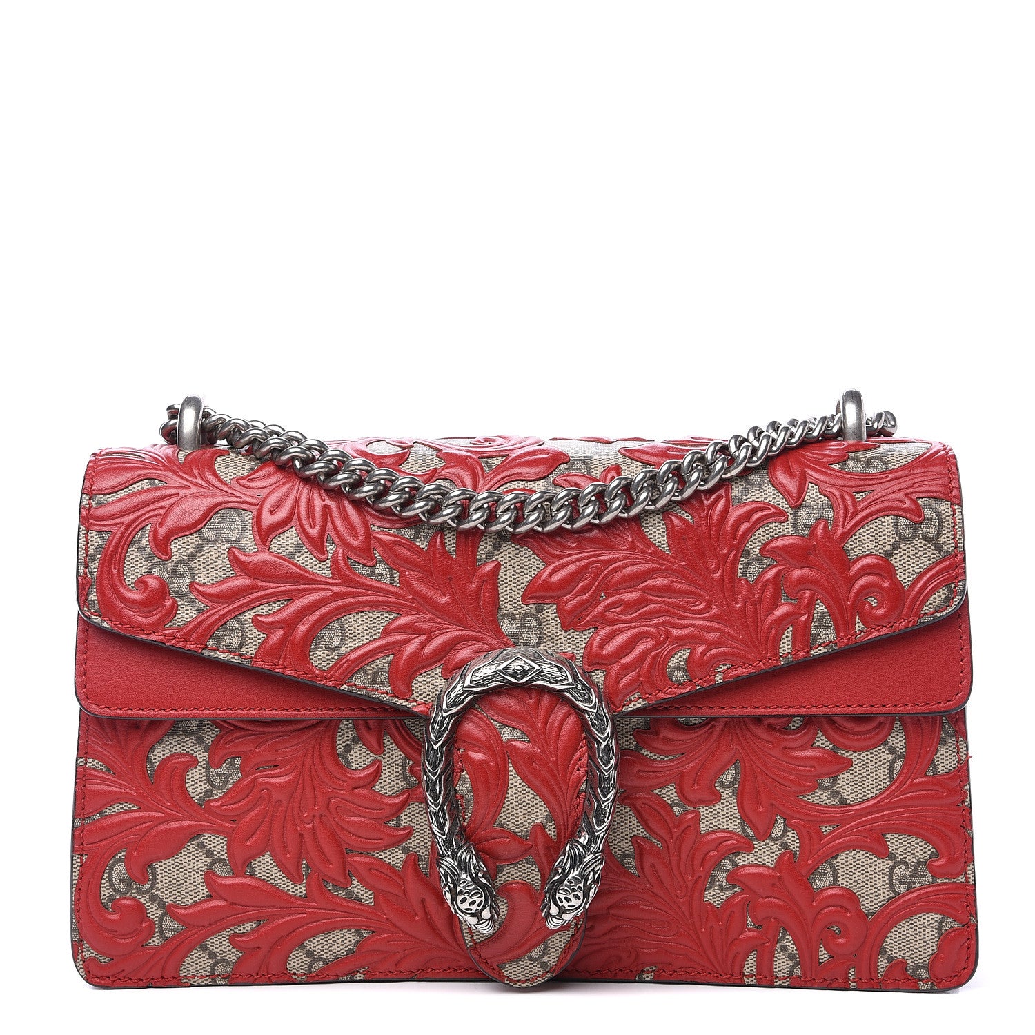 Gucci GG Supreme Monogram Arabesque Small Dionysus Shoulder Bag Hibiscus Red 1 of 14