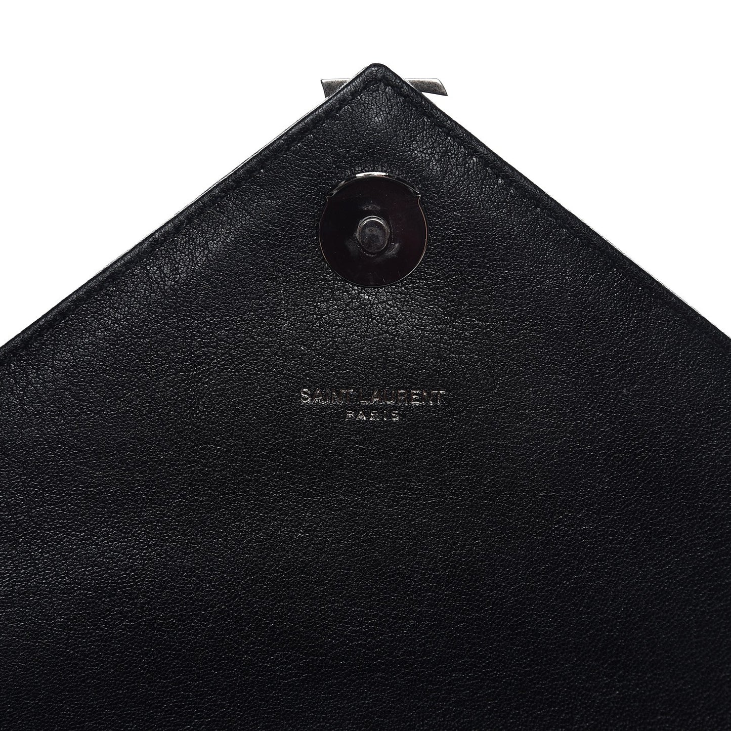 Sheepskin Matelasse Chevron Monogram Medium College Bag Black