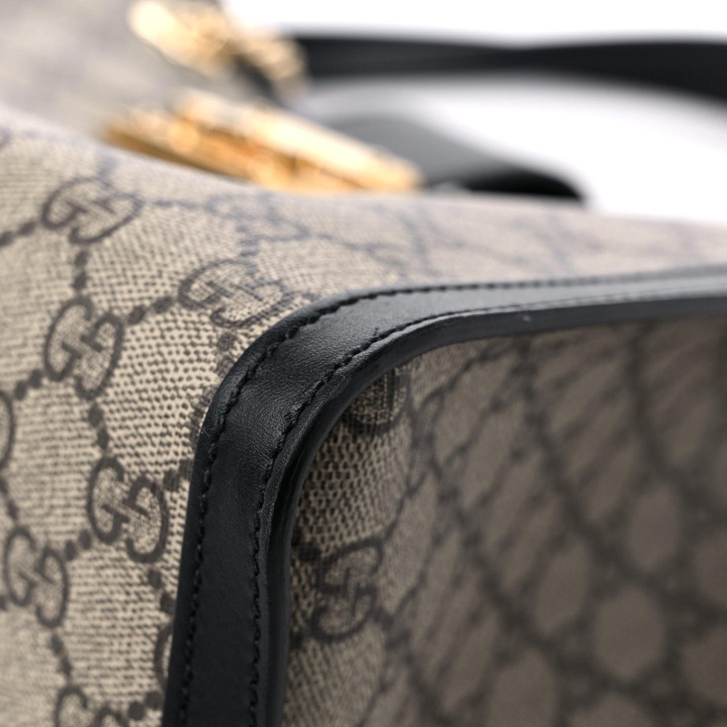 GG Supreme Monogram Medium Padlock Tote Black