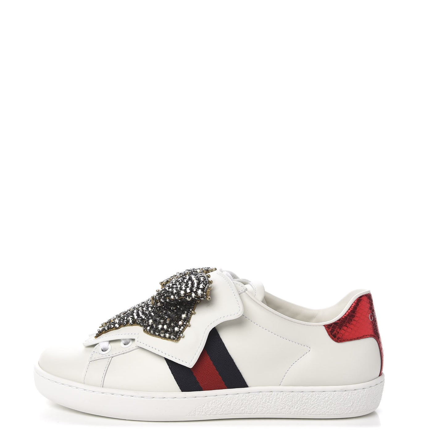 Calfskin Ayers Web Womens Ace Bow Lace Sneakers 34.5 White