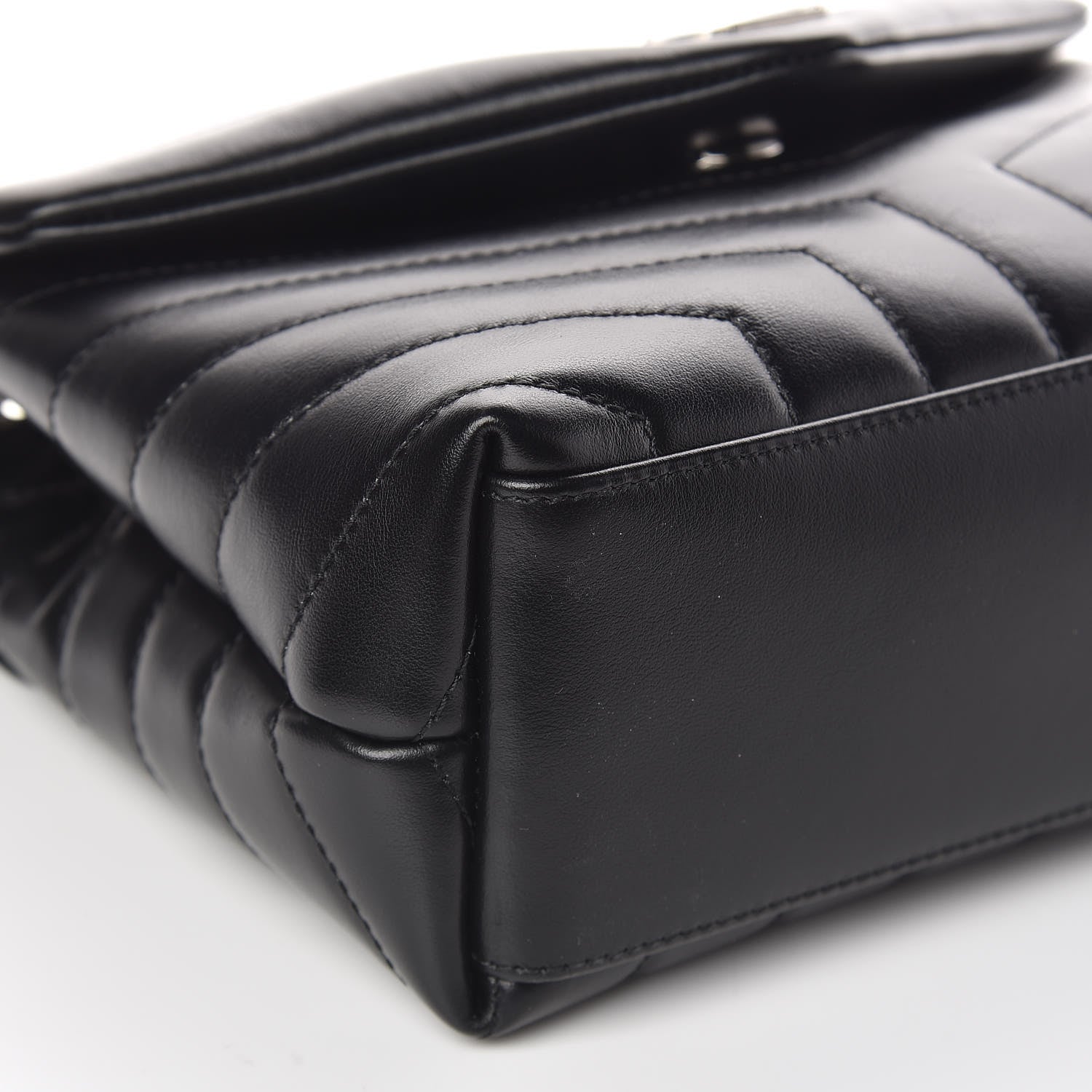 Saint Laurent Calfskin Y Quilted Monogram Small Loulou Chain Satchel Black 8 of 10