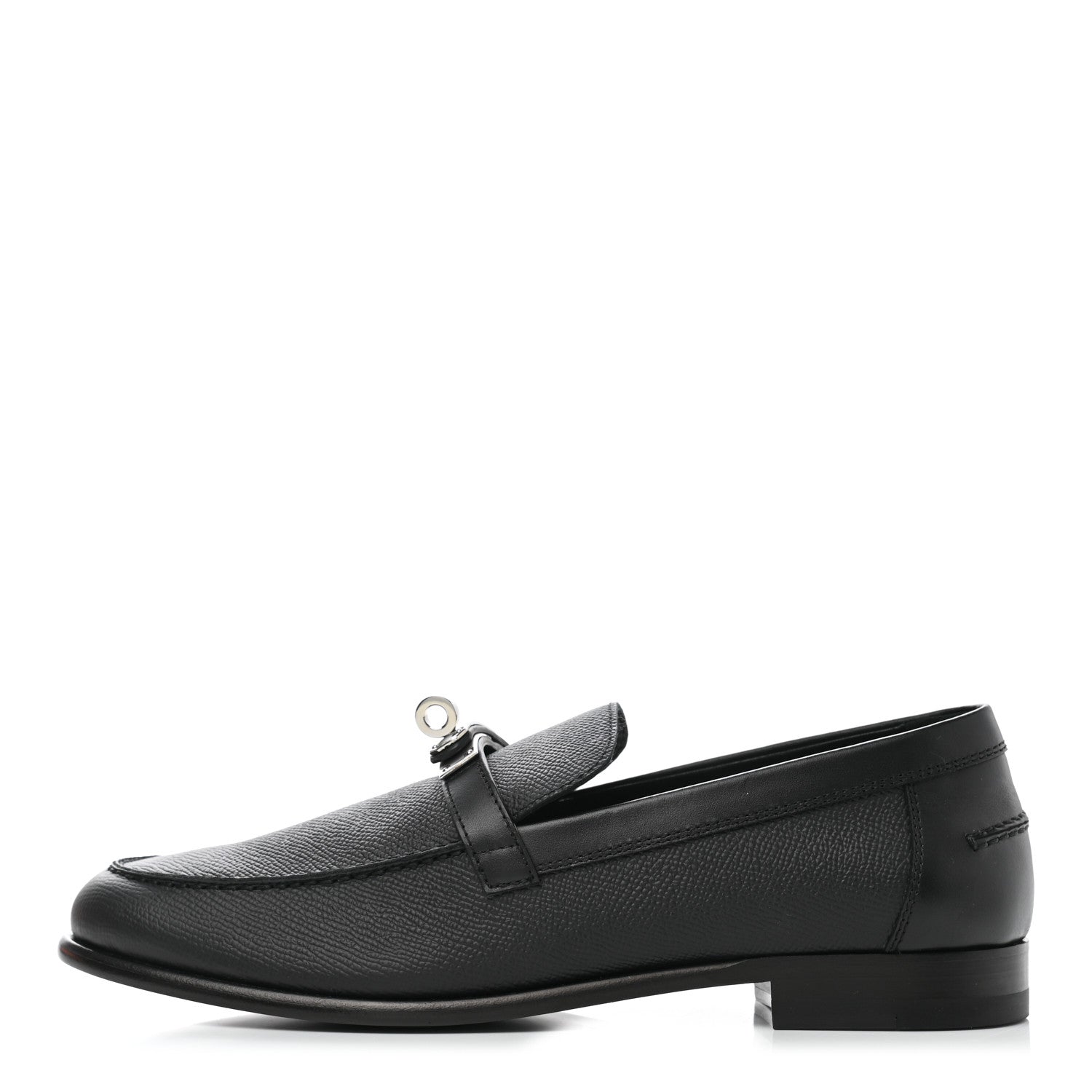 Hermes Epsom Womens Destin Loafer 38.5 Black 1 of 9