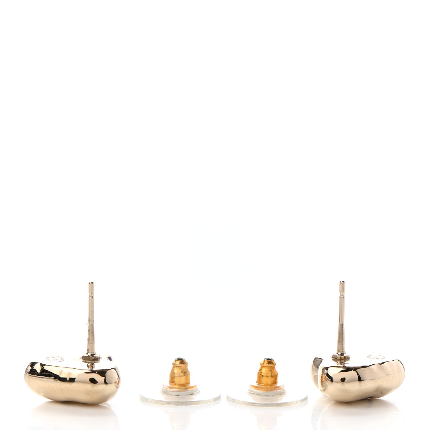 Chanel CC Heart Earrings Gold 3 of 4