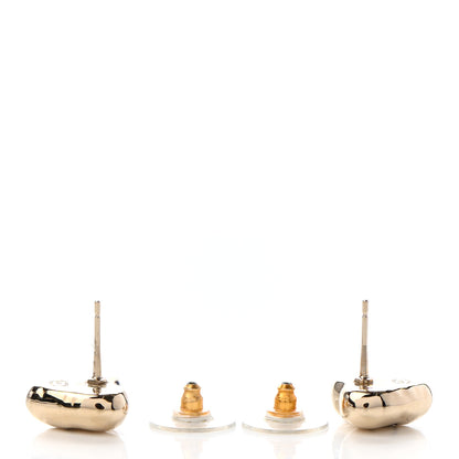 Chanel CC Heart Earrings Gold 3 of 4
