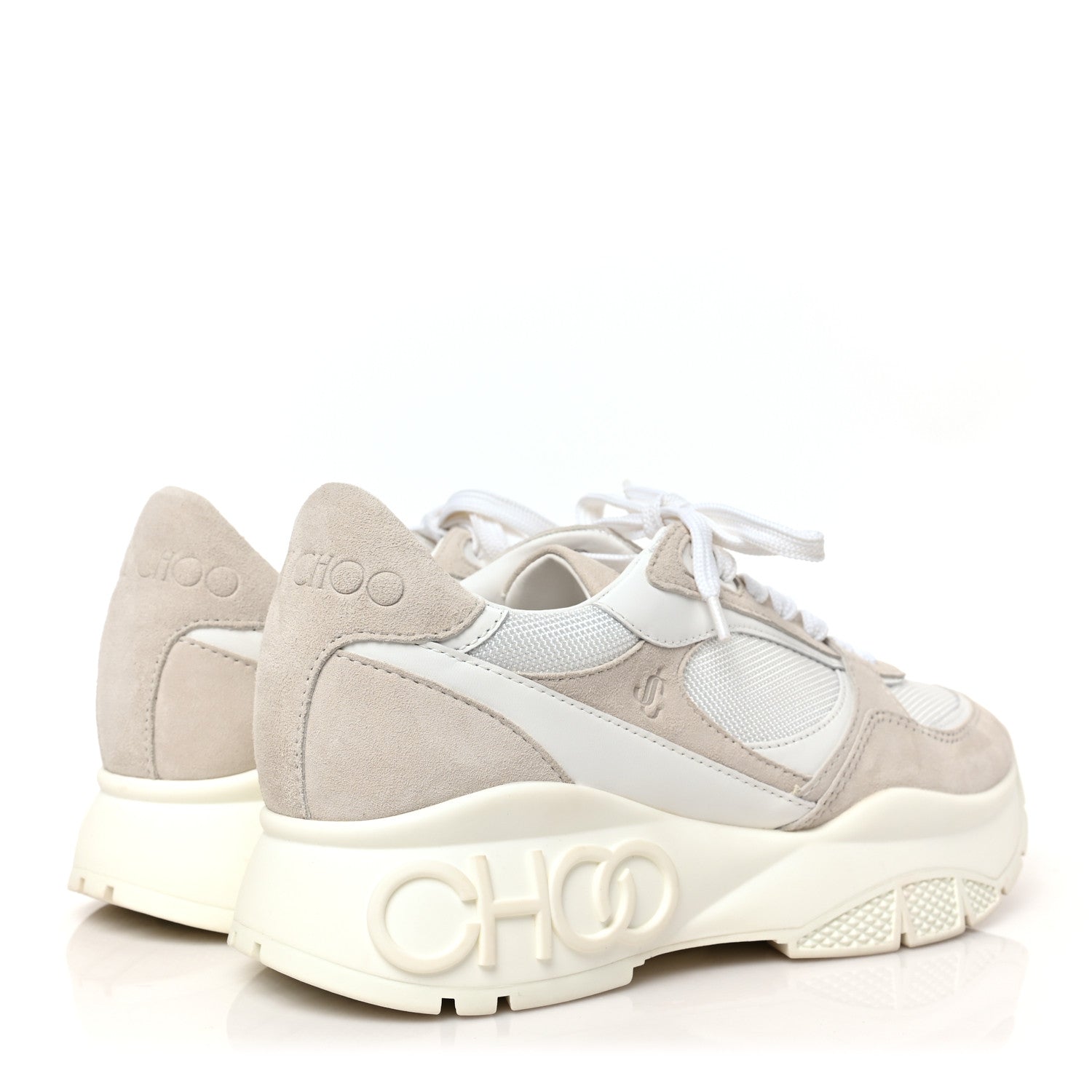 Jimmy Choo Neoprene Women LandonLow Top Sneakers 39 Grey White 4 of 8