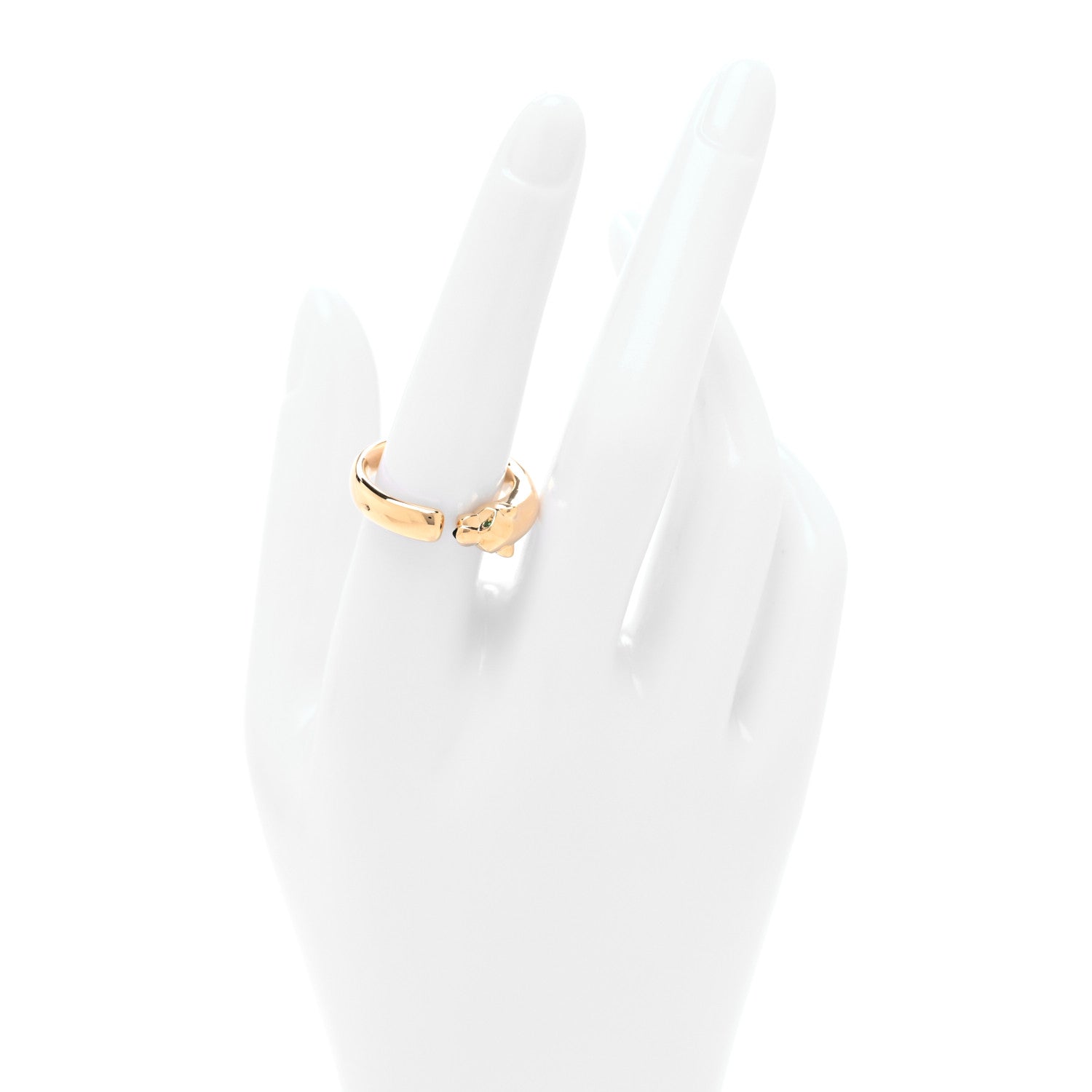 Cartier 18K Yellow Gold Tsavorite Onyx Panthere De Cartier Ring 57 8 2 of 5