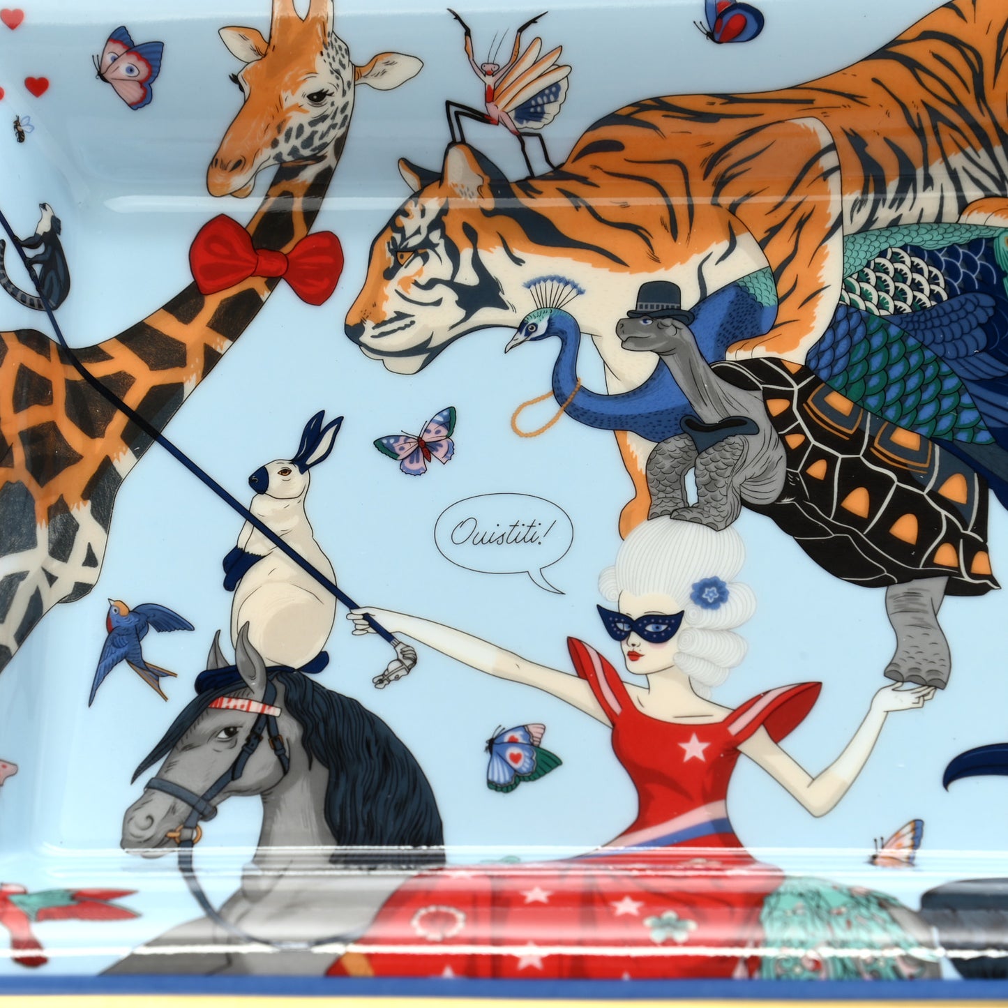 Porcelain Hermes Story Change Tray Bleu Gris
