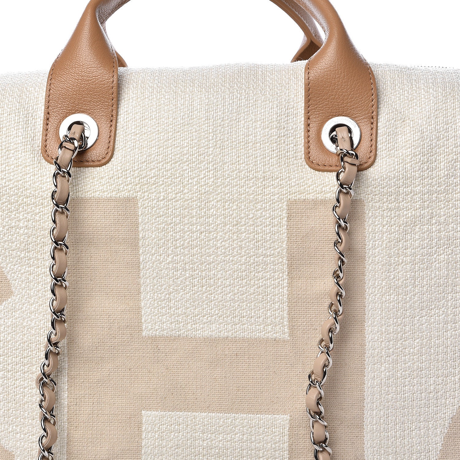 Chanel Canvas Maxi Bowling Bag White Beige 8 of 10