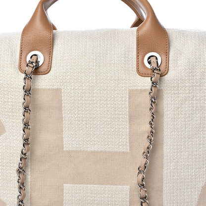 Chanel Canvas Maxi Bowling Bag White Beige 8 of 10
