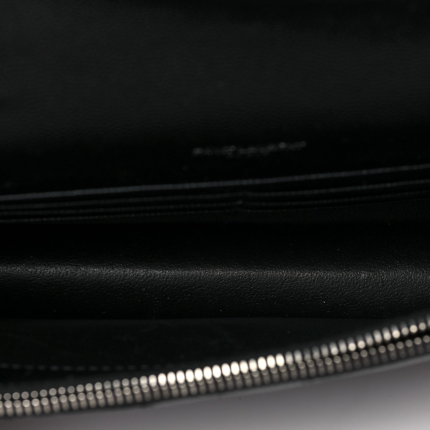 Grain De Poudre Matelasse Chevron Monogram Envelope Chain Wallet Black
