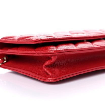 Chanel Caviar Quilted Wallet On Chain WOC Red 9 of 11