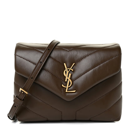 Saint Laurent Calfskin Y Quilted Monogram Toy Loulou Crossbody Bag Soil Brown 1 of 12