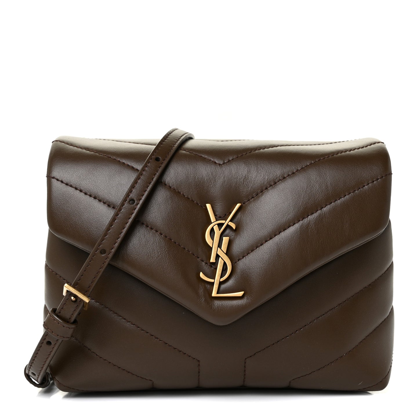 Calfskin Y Quilted Monogram Toy Loulou Crossbody Bag Soil Brown