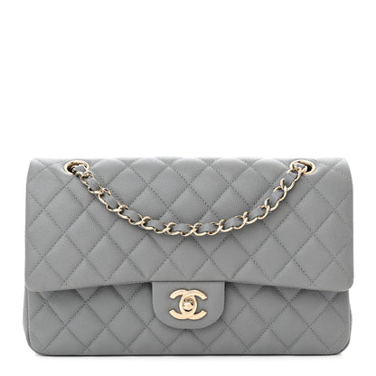 Chanel Caviar Quilted Medium Double Flap Grey 1 of 12
