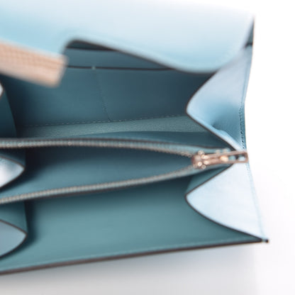 Hermes Tadelakt Lizard Constance Short Wallet Bleu Atoll Ficelle 5 of 8
