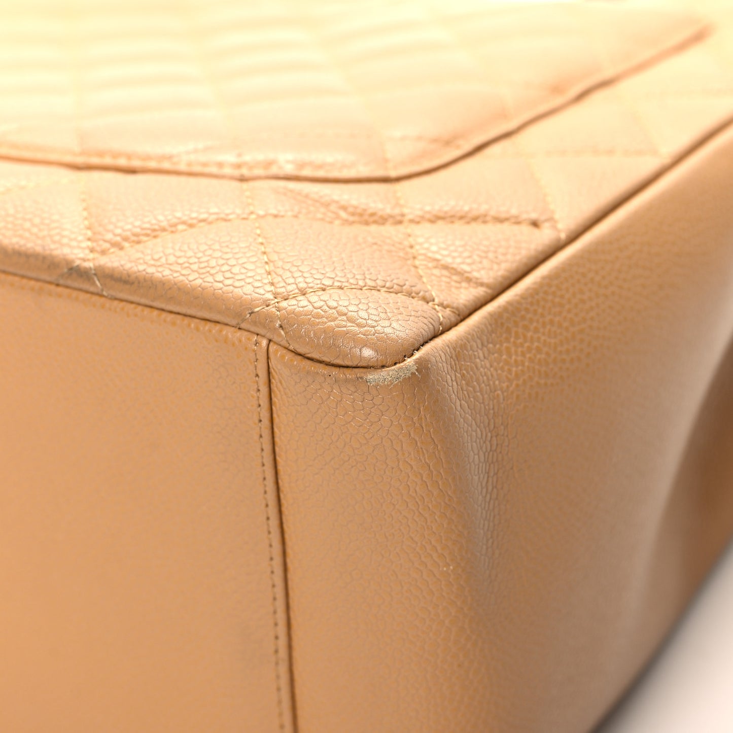 Caviar Quilted Grand Shopping Tote GST Dark Beige