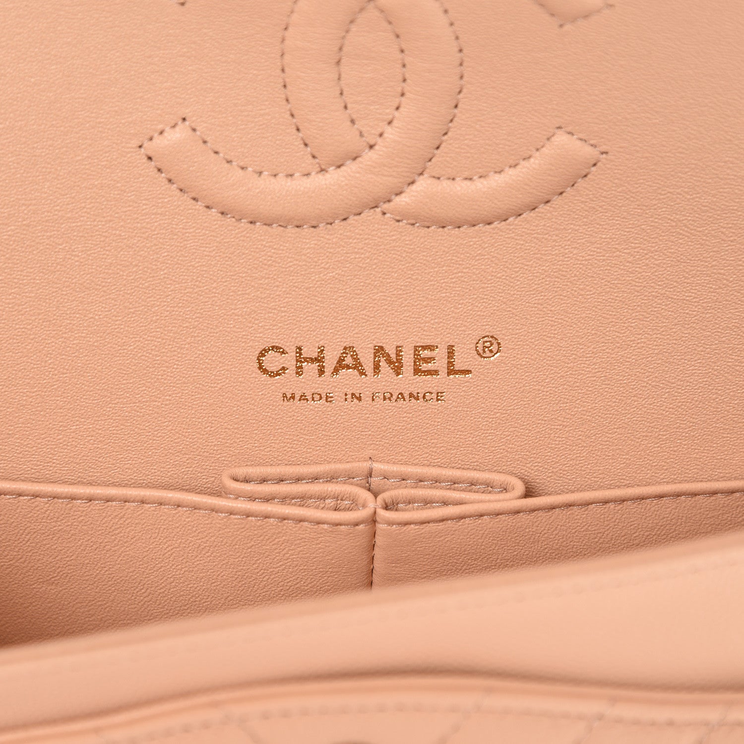 Chanel Caviar Chevron Quilted Medium Double Flap Beige 8 of 11