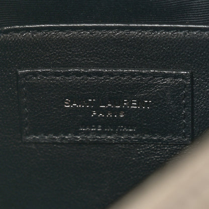 Saint Laurent Crinkled Calfskin Matelasse Monogram Baby Niki Chain Satchel Grey Kaki 6 of 10