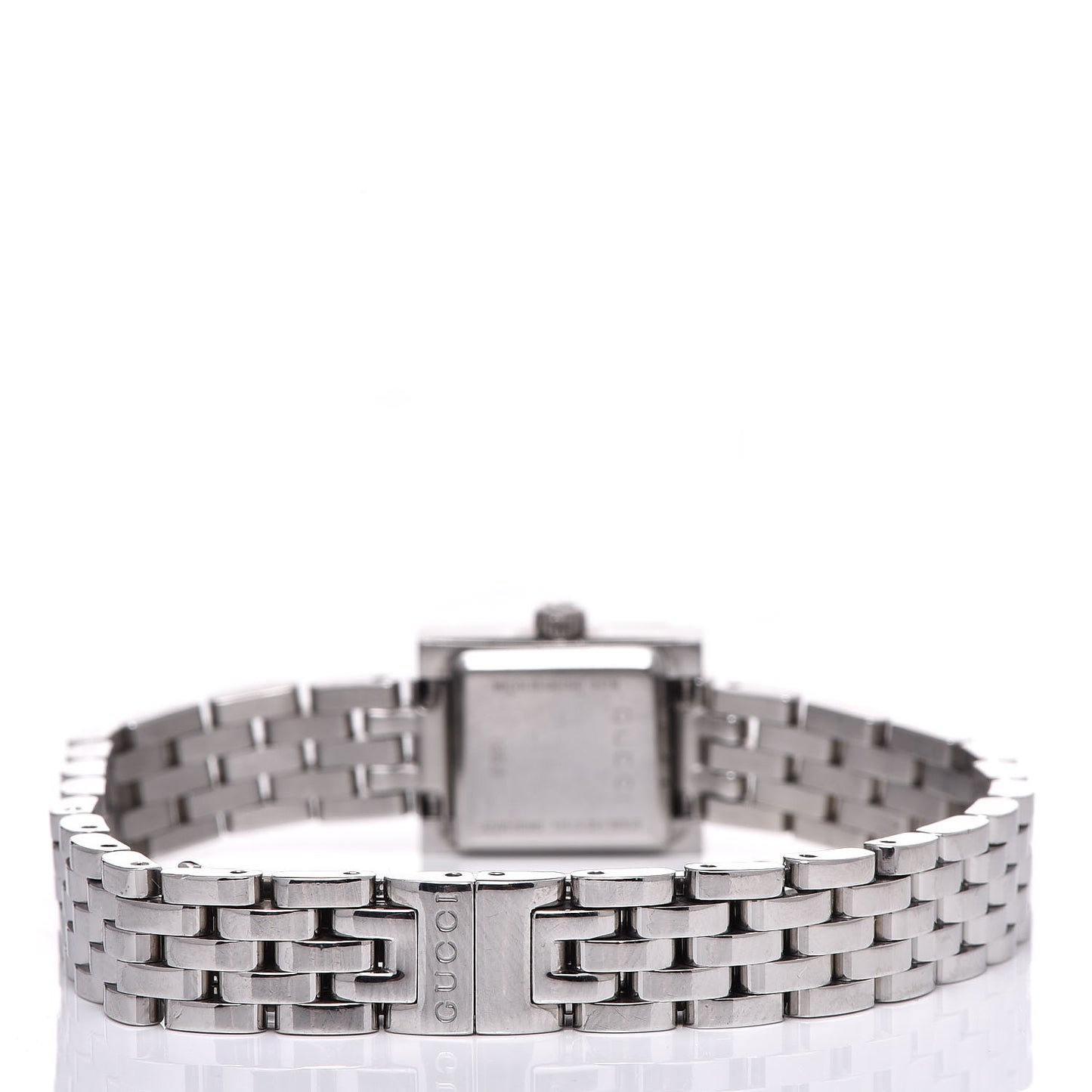 Stainless Steel Diamond 14mm G- Frame Square Quartz Watch Black