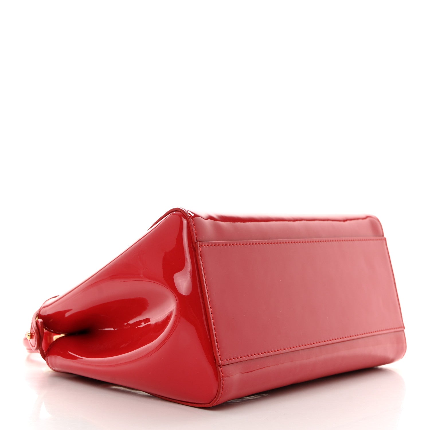 Fendi Vitello Vernice Mou Mini Peekaboo Iconic Satchel Rosso Cardinale 4 of 10