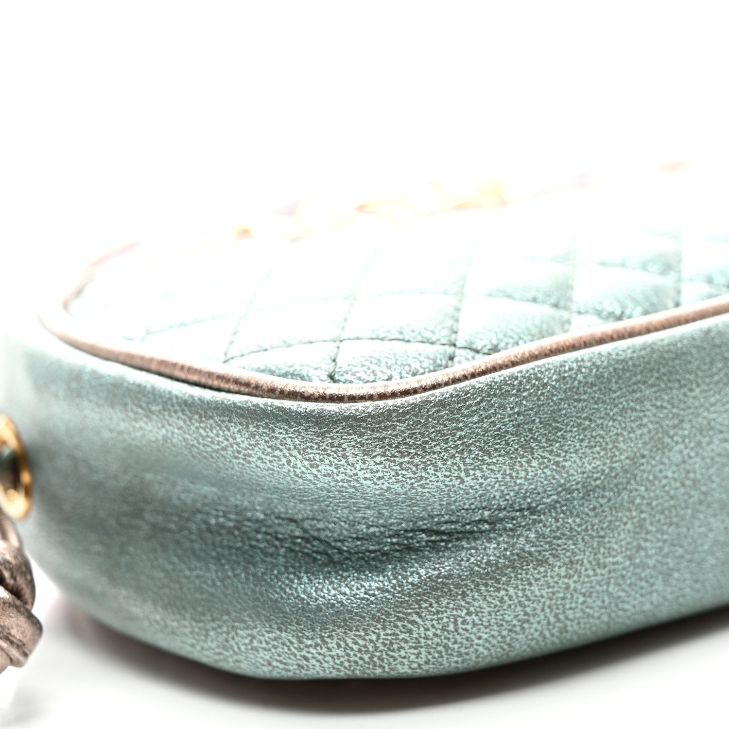 Gucci Laminated Nappa Trapuntata Mini Zumi Dome Shoulder Bag Rosa Lago Rame 9 of 10