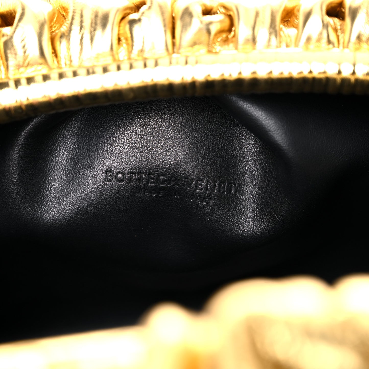 Metallic Bark Calfskin Embossed The Pouch Oversized Clutch Oro