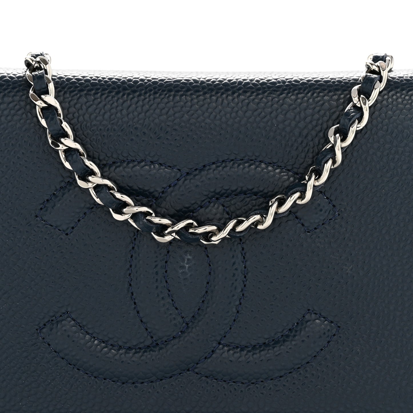 Caviar Timeless CC Wallet on Chain WOC Navy Blue