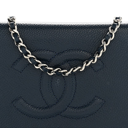 Chanel Caviar Timeless CC Wallet on Chain WOC Navy Blue 9 of 13