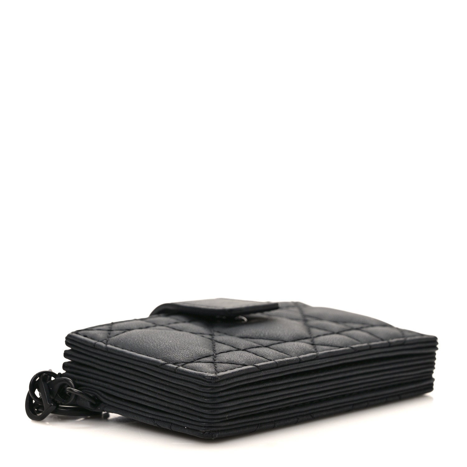 Christian Dior Ultra Matte Calfskin Cannage Lady Dior 5-Gusset Card Holder Black 4 of 6