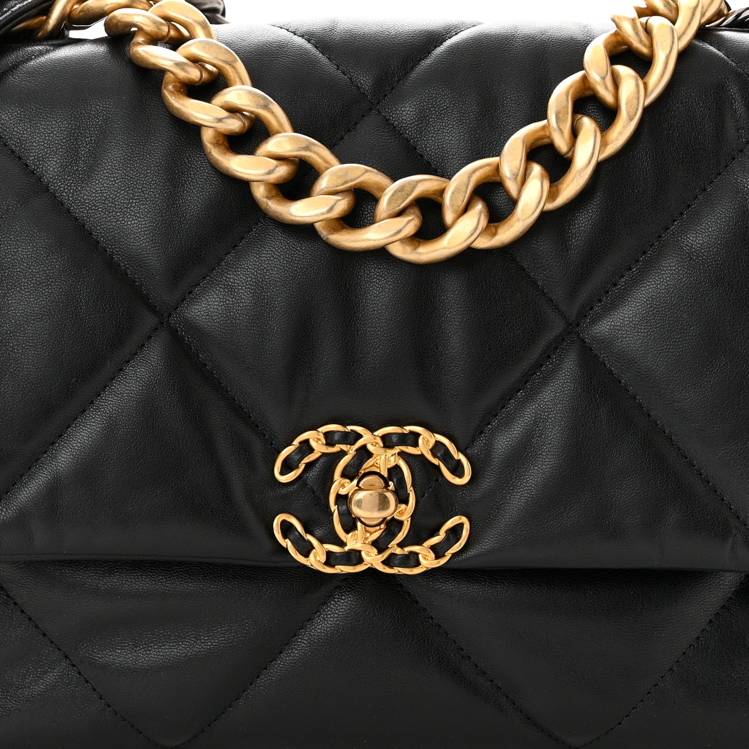 Chanel Lambskin Quilted Large Chanel 19 Flap Black 8 of 10