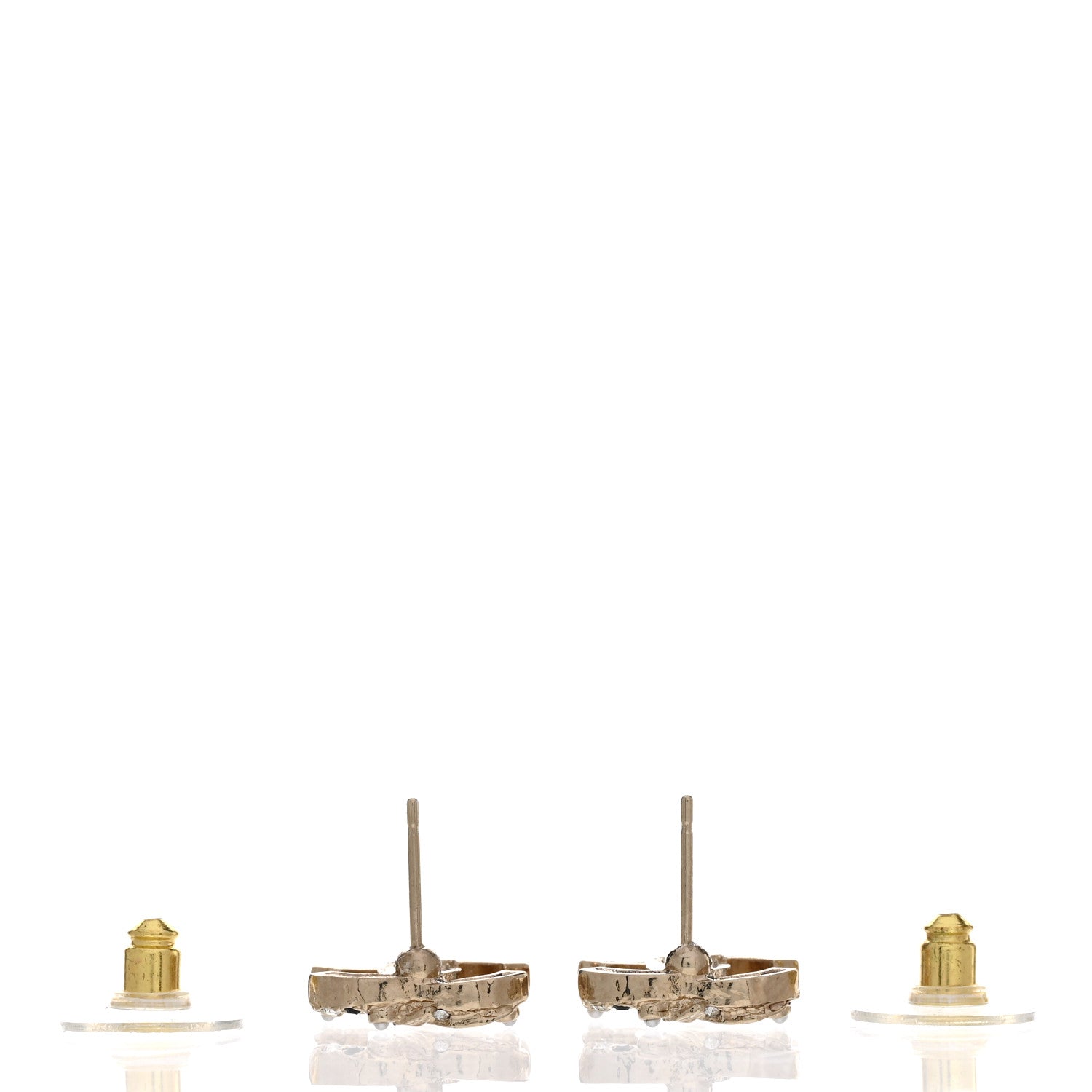 Chanel Pearl Crystal CC Earrings Gold Black 3 of 5