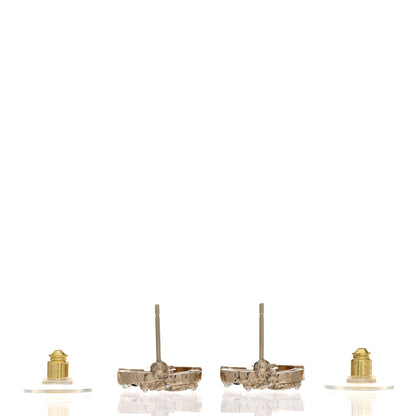 Chanel Pearl Crystal CC Earrings Gold Black 3 of 5