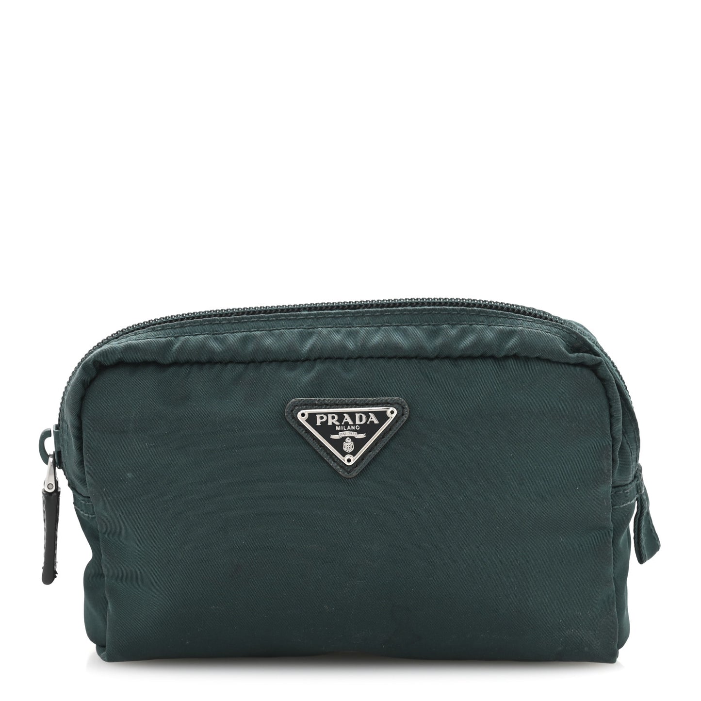Nylon Tessuto Cosmetic Pouch Green