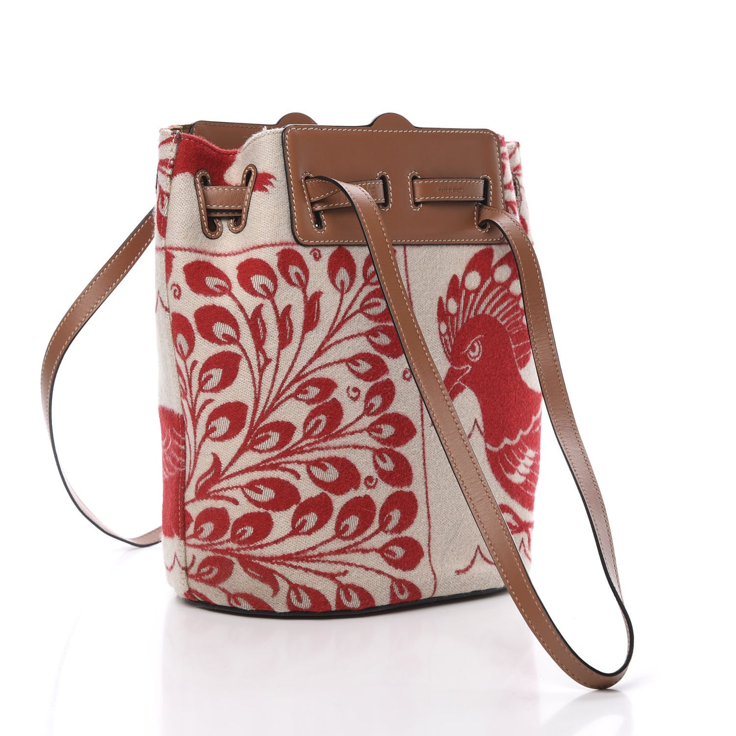 Canvas Calfskin Lazo Tiles Bucket Bag Multicolor