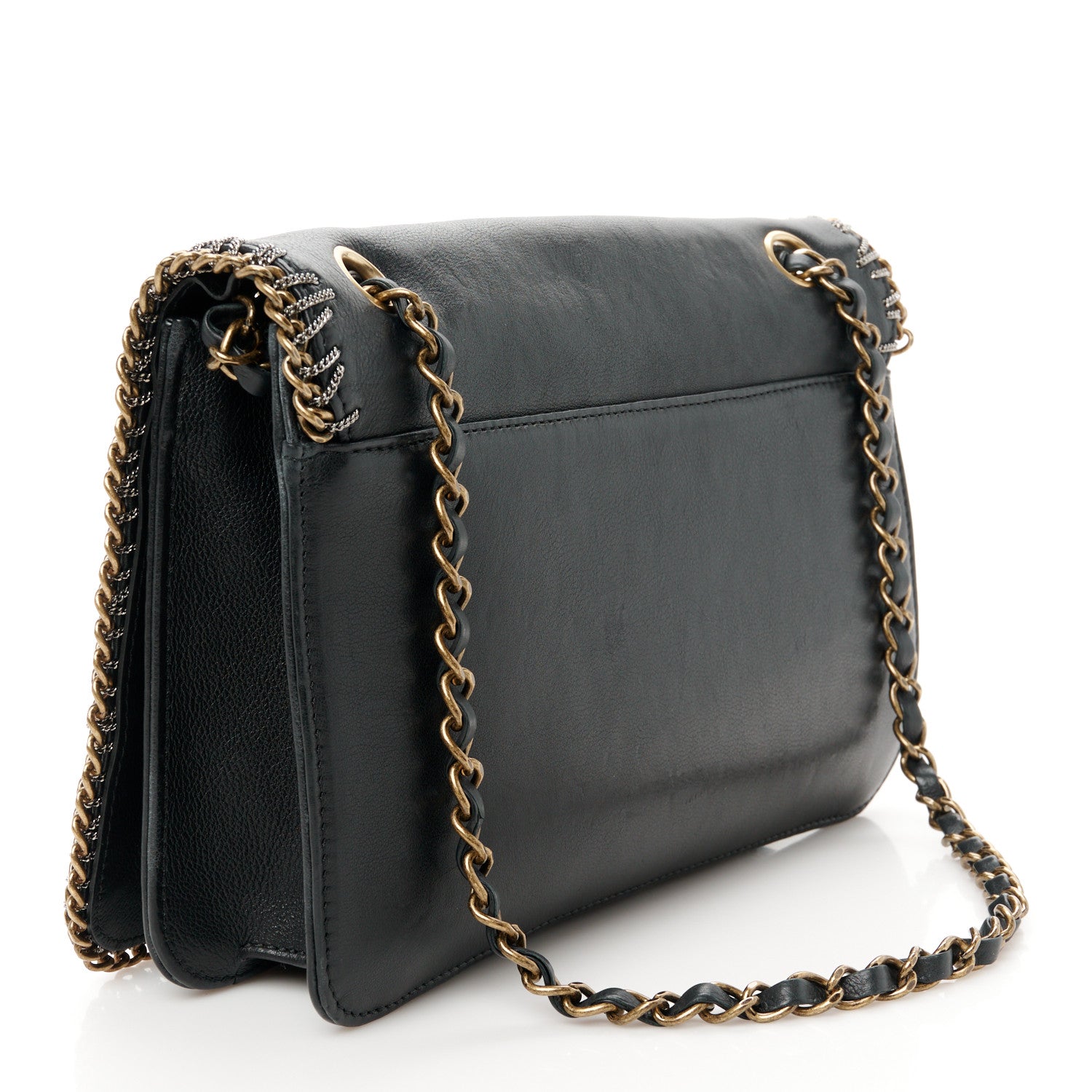 Chanel Calfskin Chain CC Byzance Flap Black 3 of 10