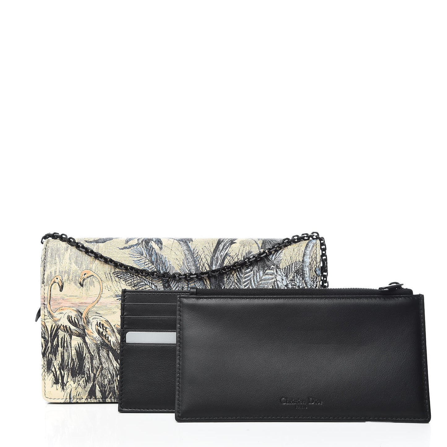 Calfskin Lady Dior Toile De Jouy Clutch Denim Blue