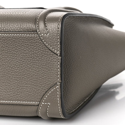 Celine Drummed Calfskin Nano Luggage Souris 8 of 8