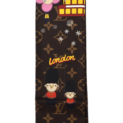 Louis Vuitton Silk Monogram 2021 London Christmas Animation Bandeau Marron 4 of 8
