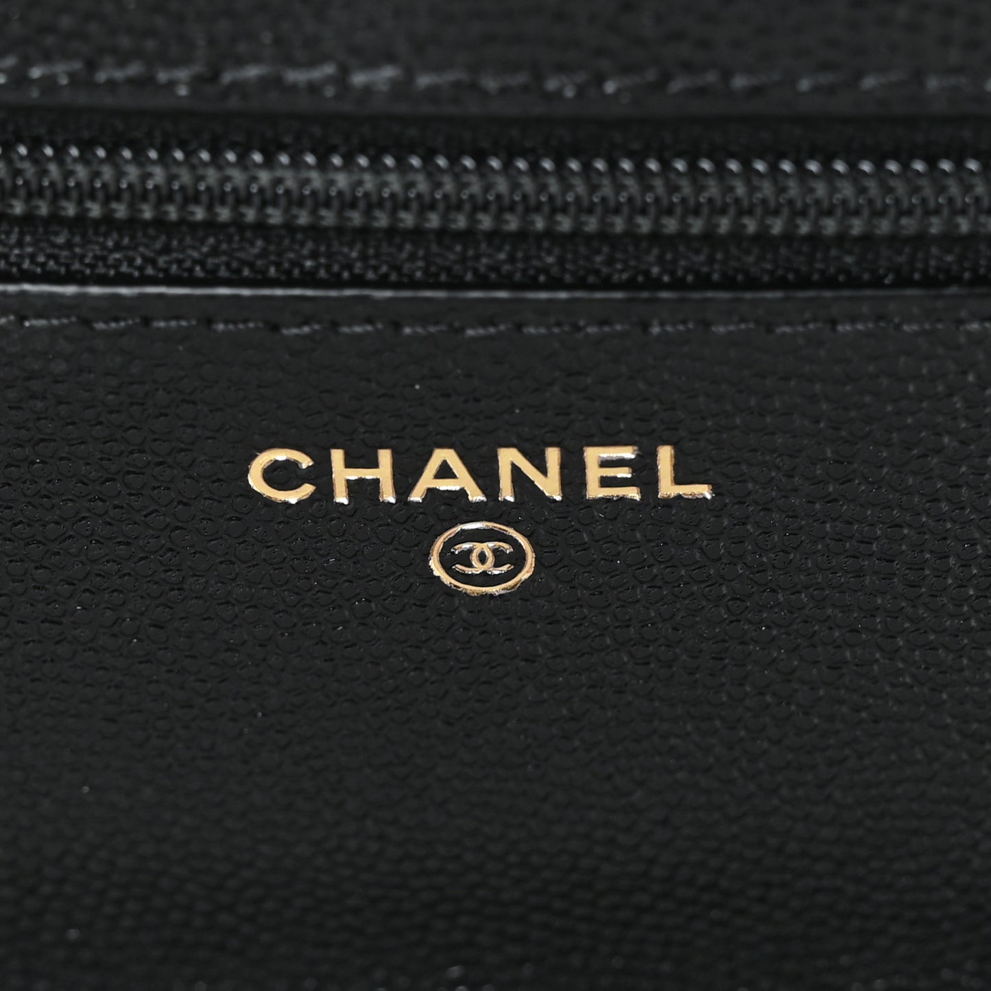 Caviar Quilted Golden Class Wallet On Chain WOC Black
