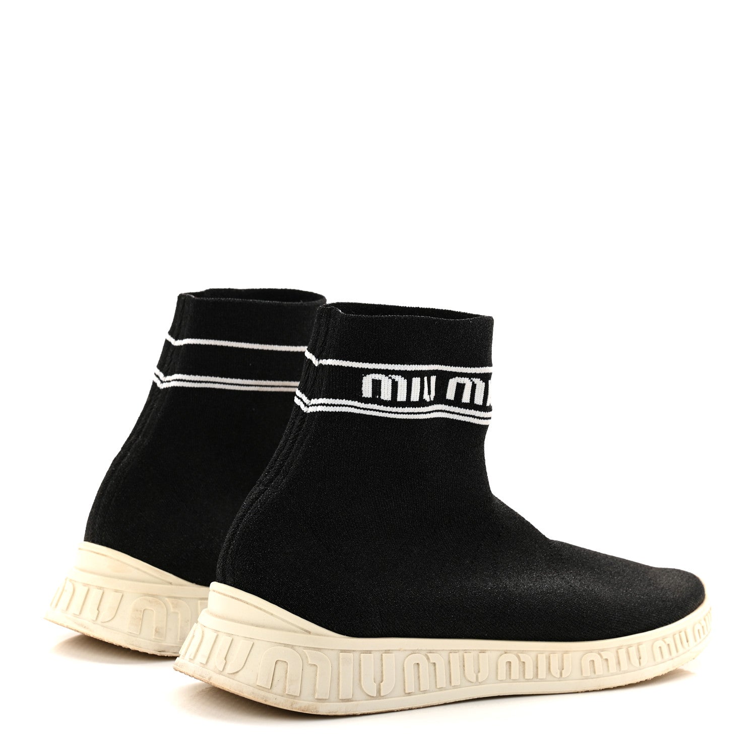 Miu Miu Technical Fabric Womens Sock Sneakers 40 Black 5 of 9