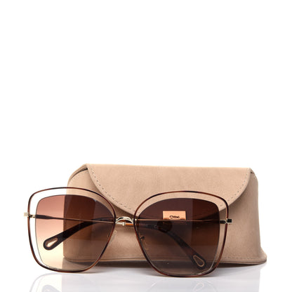 Chloe Poppy Cutout Square Sunglasses CE133S Havana Brown 7 of 7