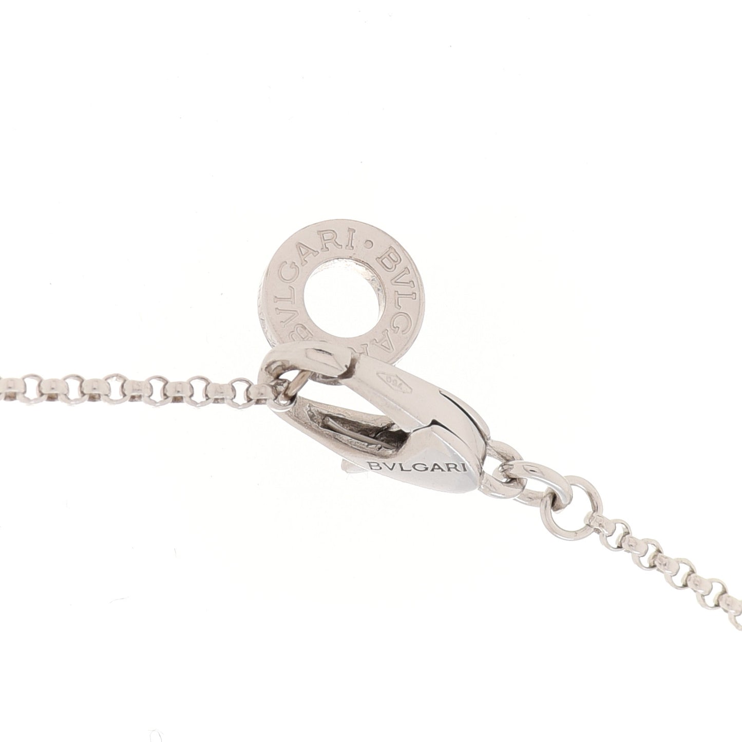 18K White Gold Diamond Small B.Zero1 Pave Pendant Necklace
