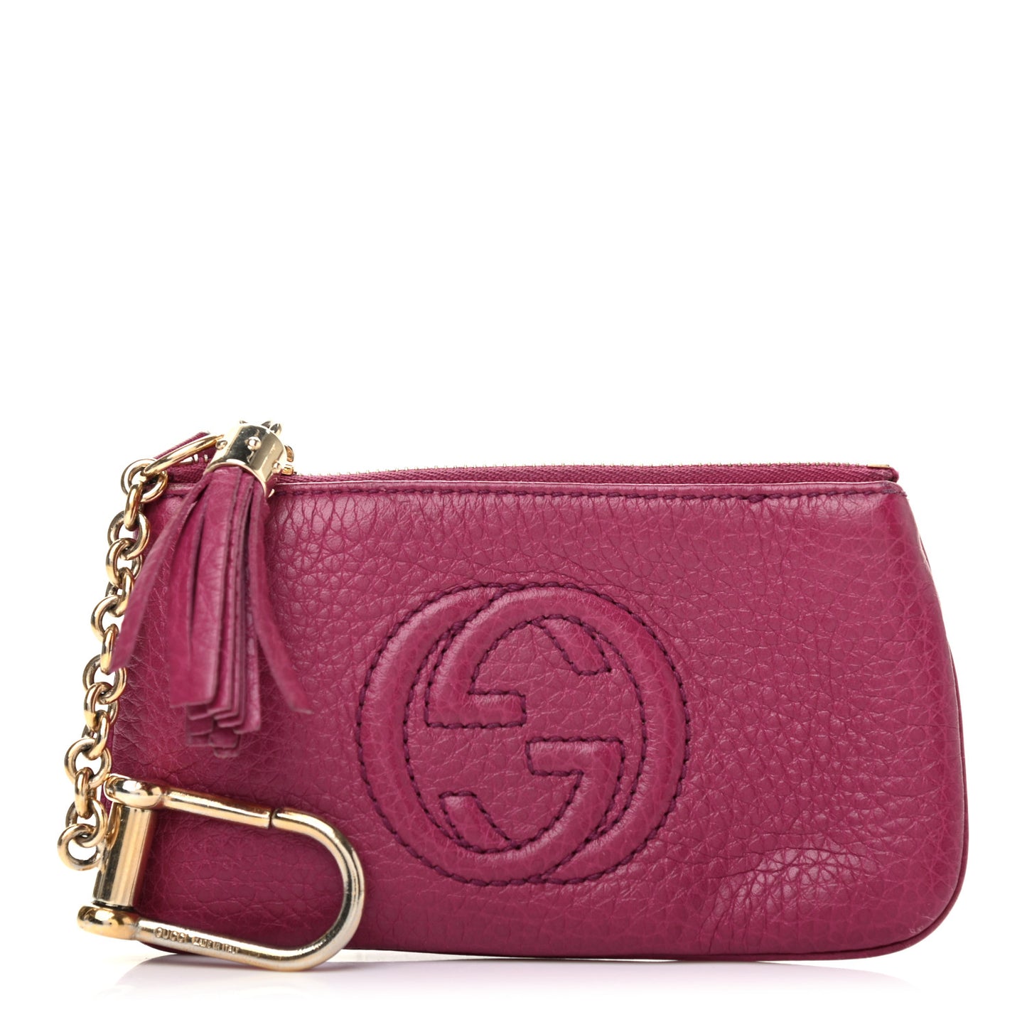 Pebbled Calfskin Soho Key Case Bright Bougainvillea