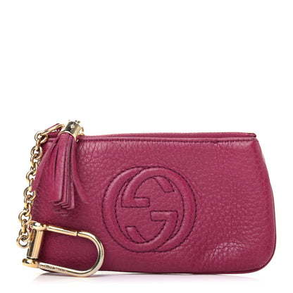 Gucci Pebbled Calfskin Soho Key Case Bright Bougainvillea 1 of 5