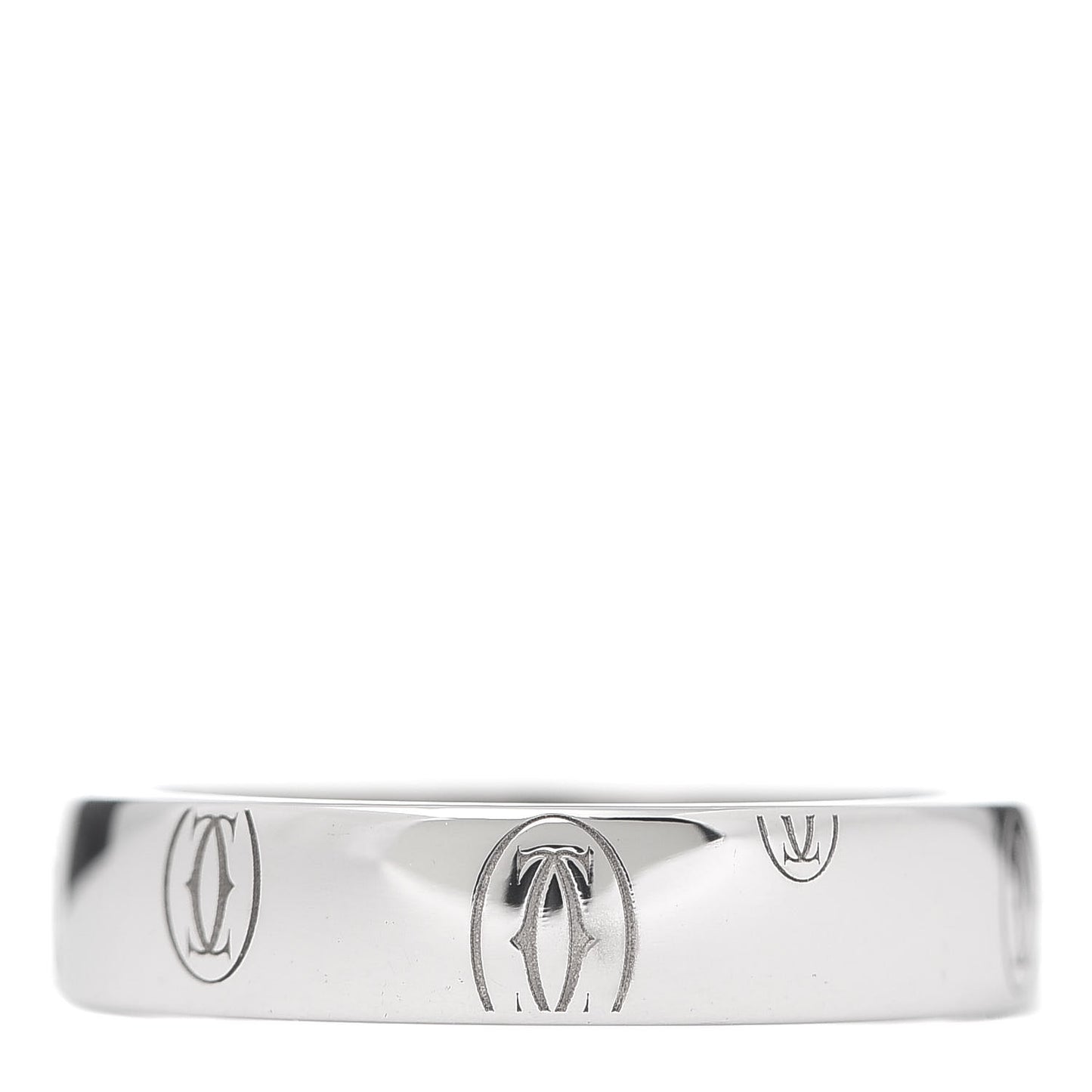 18K White Gold 4mm Happy Birthday Band Ring 49 5
