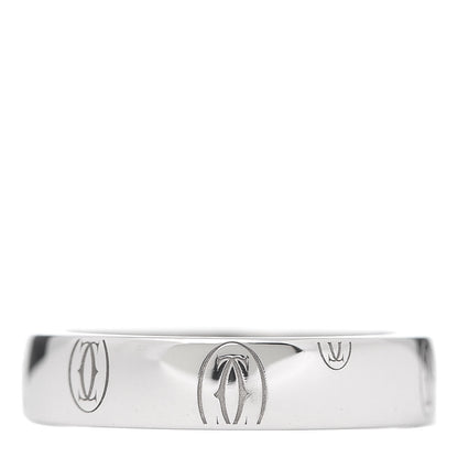 Cartier 18K White Gold 4mm Happy Birthday Band Ring 49 5 3 of 4